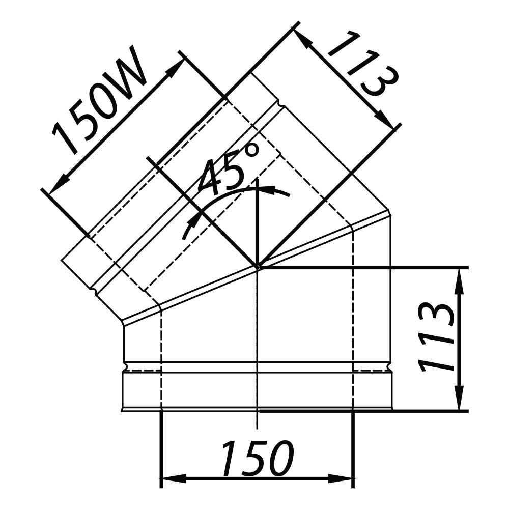 ADAM DW Elbow Fi 150 45°
