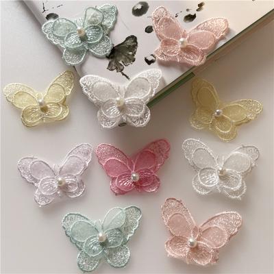 Hat Accessories Organza Embroidered Available Butterfly Clothing Accessories Patch Diy Handmade Lace Coat and