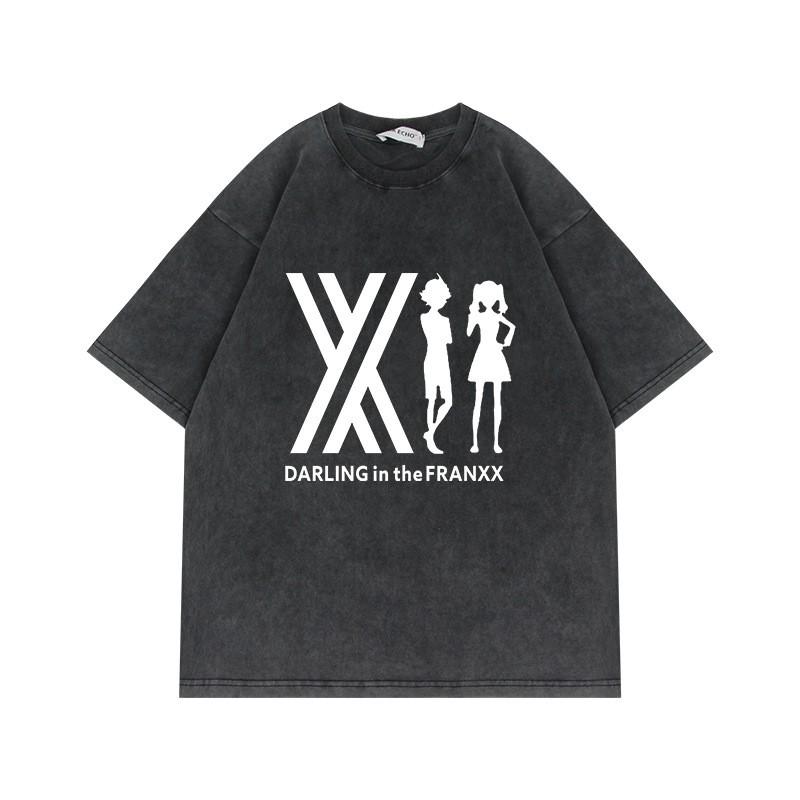 Übergroßes Anime-T-Shirt für Jungen 230g Baumwolle Vintage-Waschung Kurzarm Lässiges Oberteil