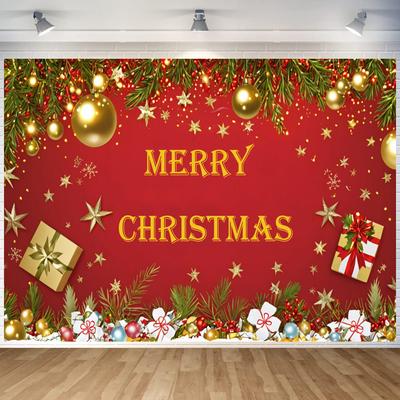 Feliz Natal Decoração para Casa Banner Clássico Vermelho Fotografia Fundo 180*110cm Guirlanda Papai Noel 2025 Feliz Ano Novo Véspera Adereços