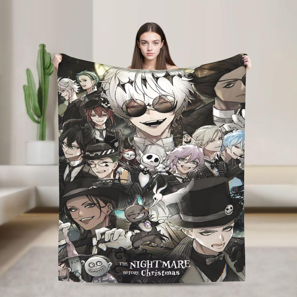 Twisted-Wonderland Blanket Malleus Draconia Cartoon Game Flannel Awesome Warm Throw Blankets for Home Restaurant Spring Autumn