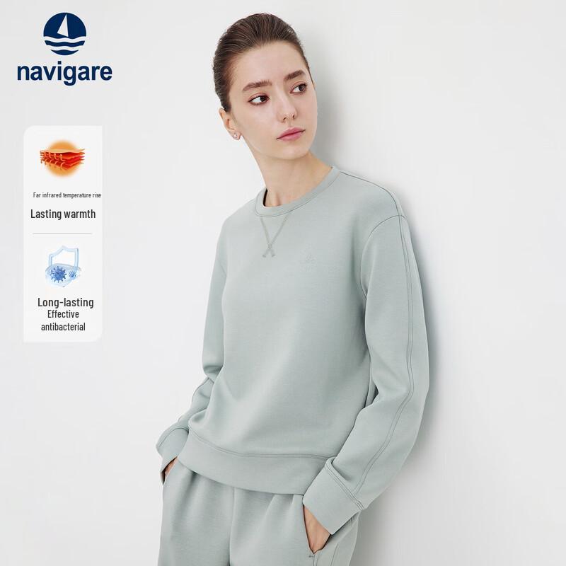 Navigare Women's Solid Crewneck Pullover Sweatshirt