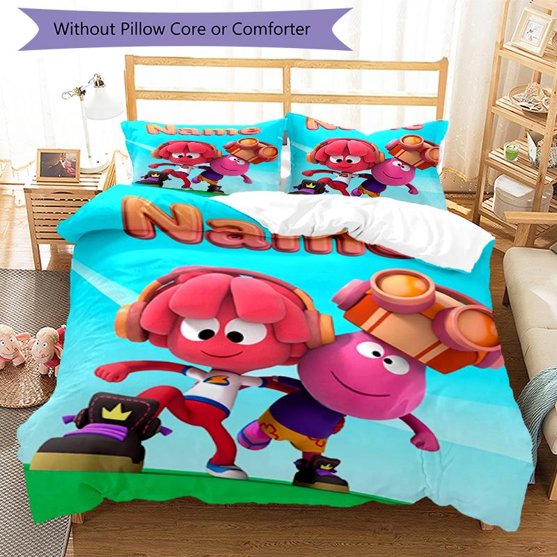 3pcs Custom Name Jelly Jamm Bedding Set Duvet Cover Closure Includes 1 Duvet Cover & 2 Pillowcases, Soft and Comfortable for All Seasons.