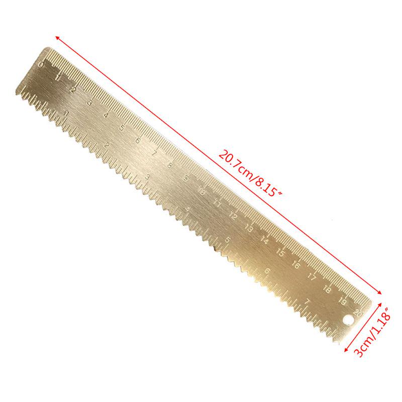 Buy 20cm Brass Wave Straight Ruler Bookmark Cartography Painting ...