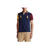 Polo Ralph Lauren Color Block Big Pony Logo Brodert Bomull Kort Ermet Poloskjorte Herre topper Marineblå 710814767-001