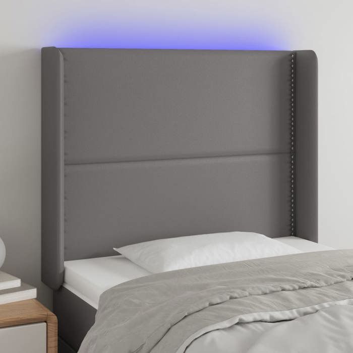 VidaXL LED Headboard Bedroom Furniture Single Bed Accessory Headboard Interior Grey 3123996