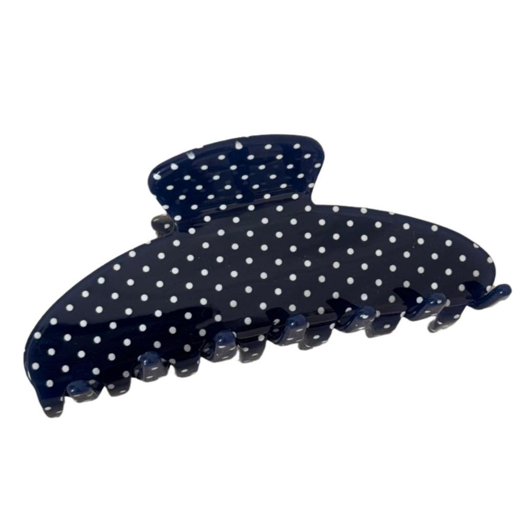 Korean Retro Polka Dot Fan-Shaped Acetate Hair Claw Clip