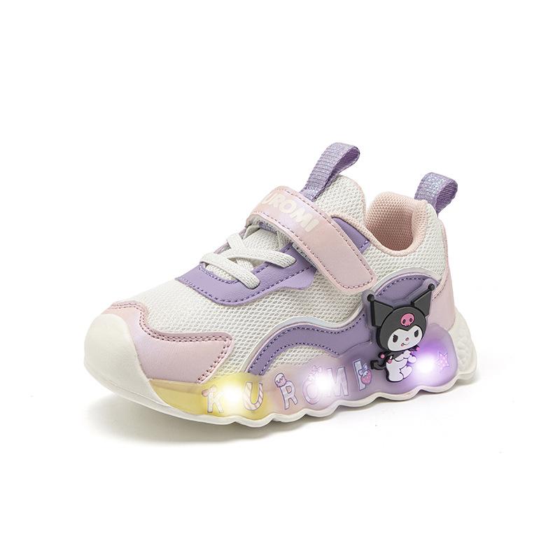 Kuromi Girls' Light-Up Toddler Sneakers – Cute Autumn 2025 Fashion Style