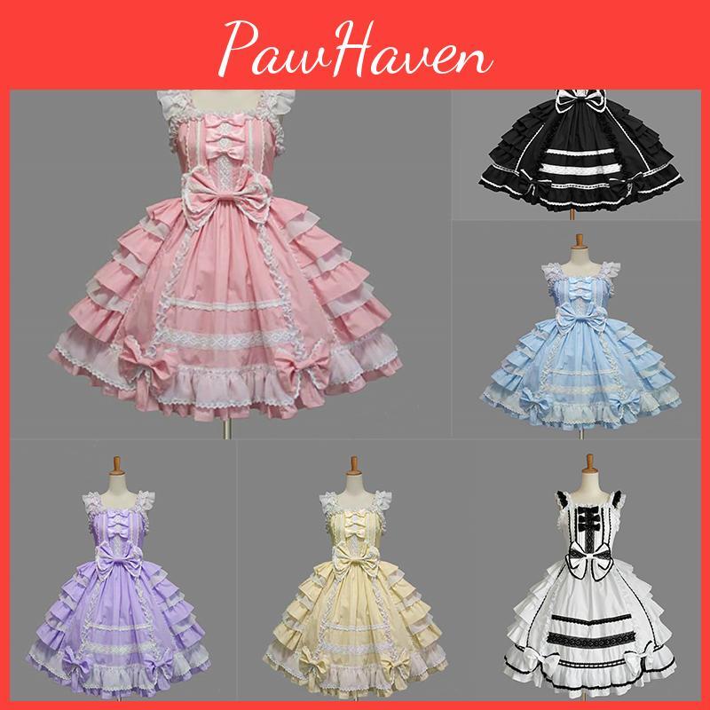 Cosplay Angel Love Costume Chiffon Dress Lolita Gothic Princess Outfit Maid
