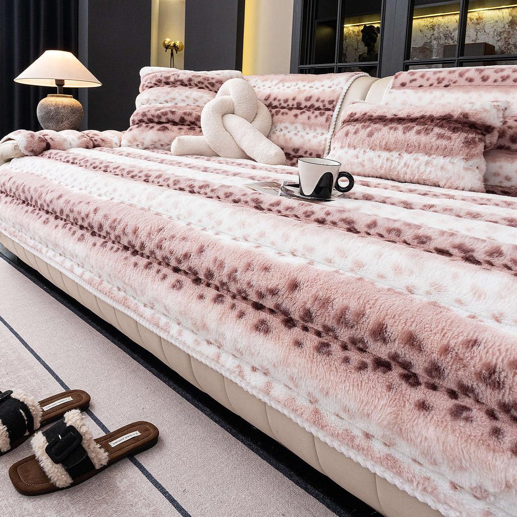 1PC Winter Thickened Sofa Cover Warm Plush Pet-friendly Sofa Towel Mat Non-slip L corner Couch Slipcover for Living Room 