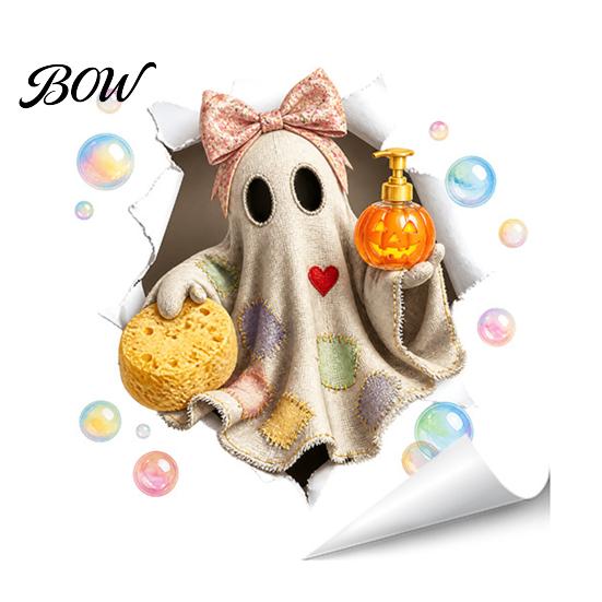 Lifelike Toilet Wall Art Halloween Bathroom Sticker, Cute Ghost Witch Cat Decal, Spooky Decorations Skeleton Are You Pooping Sticker for Decor Cartoon