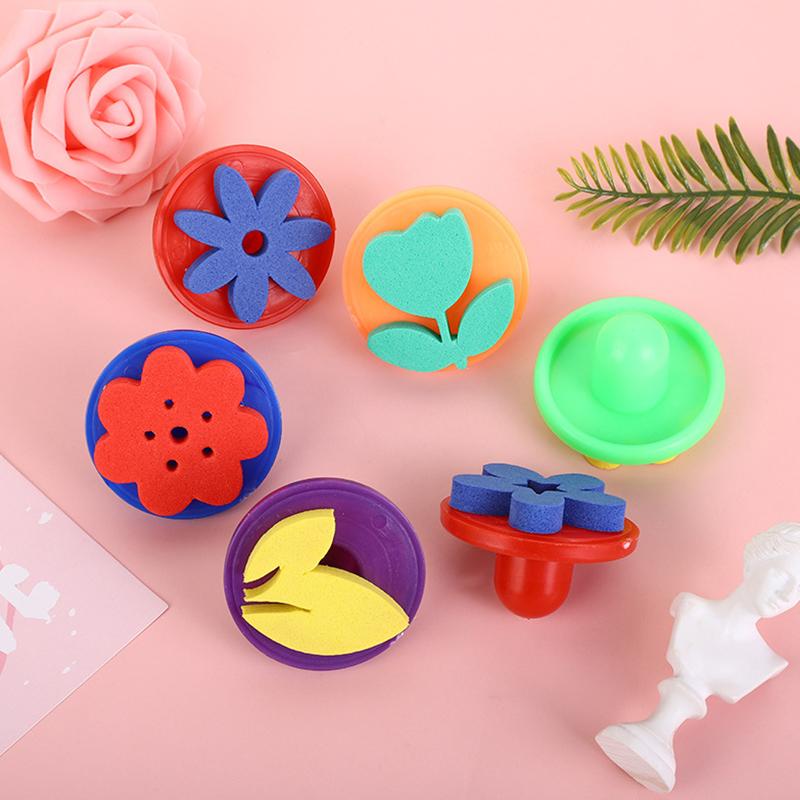 Drawing Brush Kit Sponge Stamp Painting Roller Brush Various Pattern Drawing Tools DIY Art Craft Creativity Decorating Props ZYF