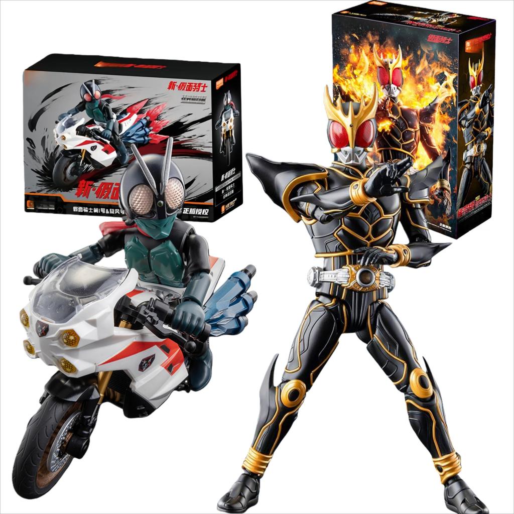 Bloks Kamen Rider Action Figures Toy Kuuga Shin Kamen Rider Classic Collection Version Motorcycle Assembly Model Kit Gifts