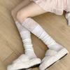 Sexy Medias Lace Up Long Knee Socks Women Over Knee Thigh High Stockings Fashion Ladies Girls Warm Sexy Blend Tights Black White