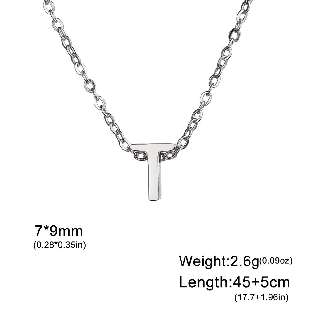 Name Initial Necklace A-Z 26 Letters Pendant Stainless Steel Jewelry Women Men Neck Choker Couple Friend Birthday New Year Gifts