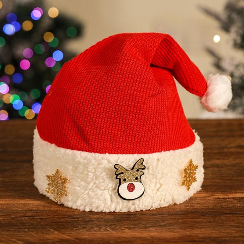 Sequined Christmas Party Santa Hat for Children Adult Pointed Caps Family Gathering Santa Hat Festival Props Headpiece
