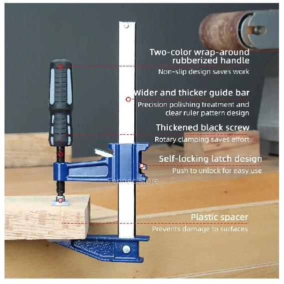 1PCS F-Type Fixing Clamp Woodworking Positioning Clip 6/10/12/18inch Adjustable Quick Clamp Heavy Carpentry Clamp Stone Fixed