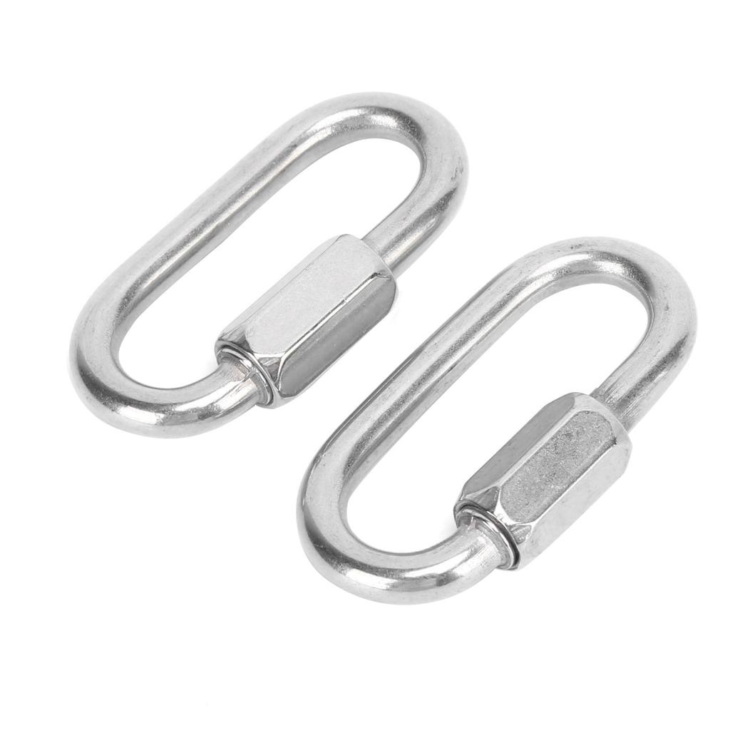 2PCS Maillon Rapide Mousqueton de Sécurité Forme D en Acier Inoxydable avec Vis Hexagonale pour l'Escalade