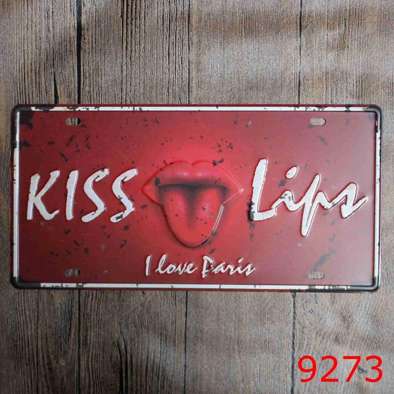 Mfoever European American Retro License Plate Antique Tin Painting Coffee Shop Bar Shop Restaurant Fashion Home Wall Hanging Fashion Personality