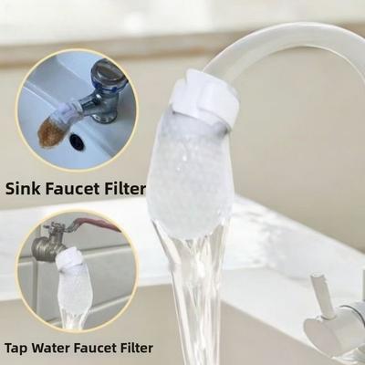 10/50 Stuks Universeel Kraanfilter Katoen Anti-spat Verdikt Kraanfilter met T-riempje Kraanwater Filterzak