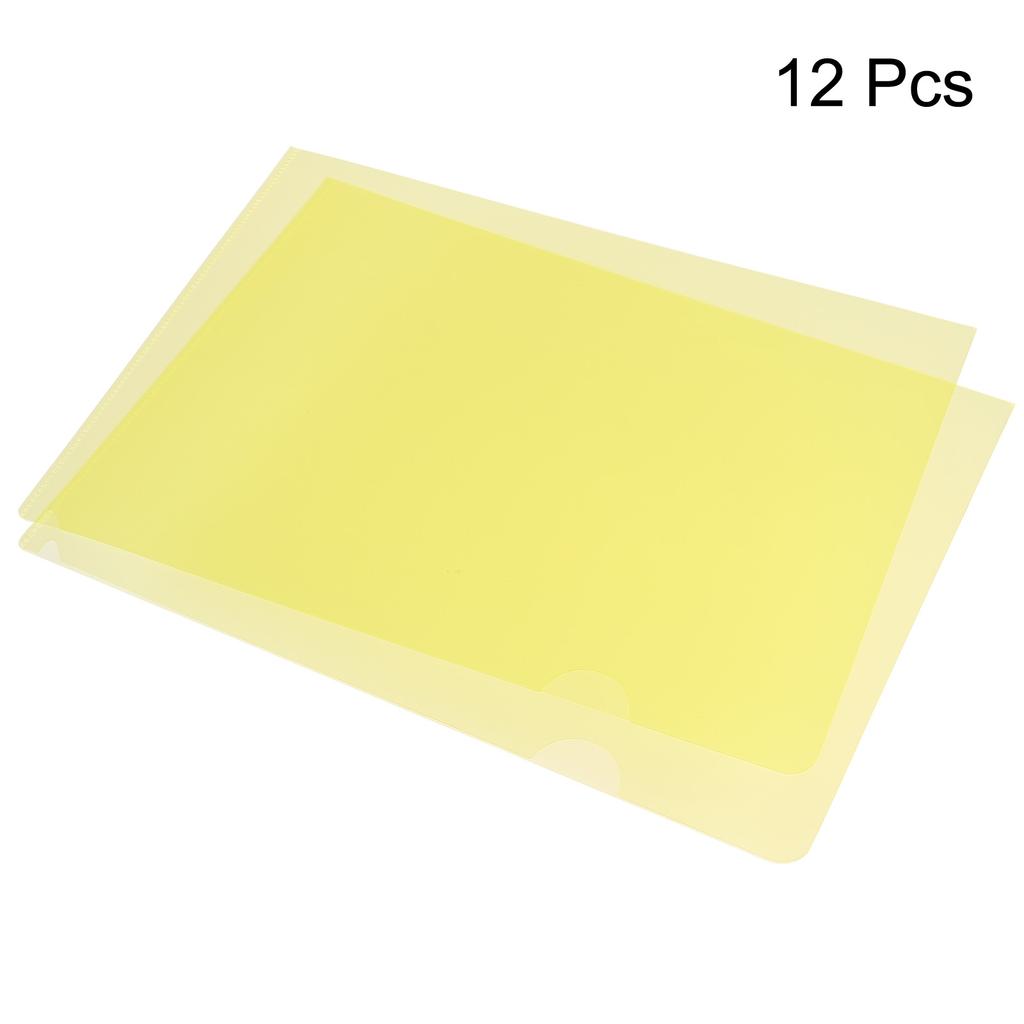 12/24Pcs L Type Folders A4 Plastic File Project Pockets File Folder Clear Paper Document Jacket Sleeve School Office Supplies