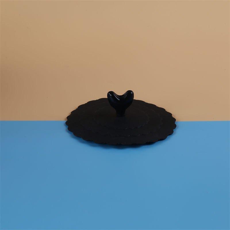 Wave Heart-shaped Spatula Spoon Silicone Cup Lid Heart-shaped Cup Lid Food-grade Silicone Dust-proof Lid