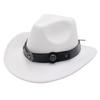 Western Cowboy Top Hat British Retro Jazz Hat Pentagram Badge Felt Hat Trend