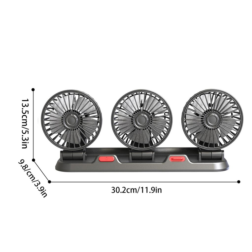3 Heads Car Fan Portable Air Cooling Fan Silent Electric Fan 360 Degrees  Rotation with 2 Wind Speed Phone Number