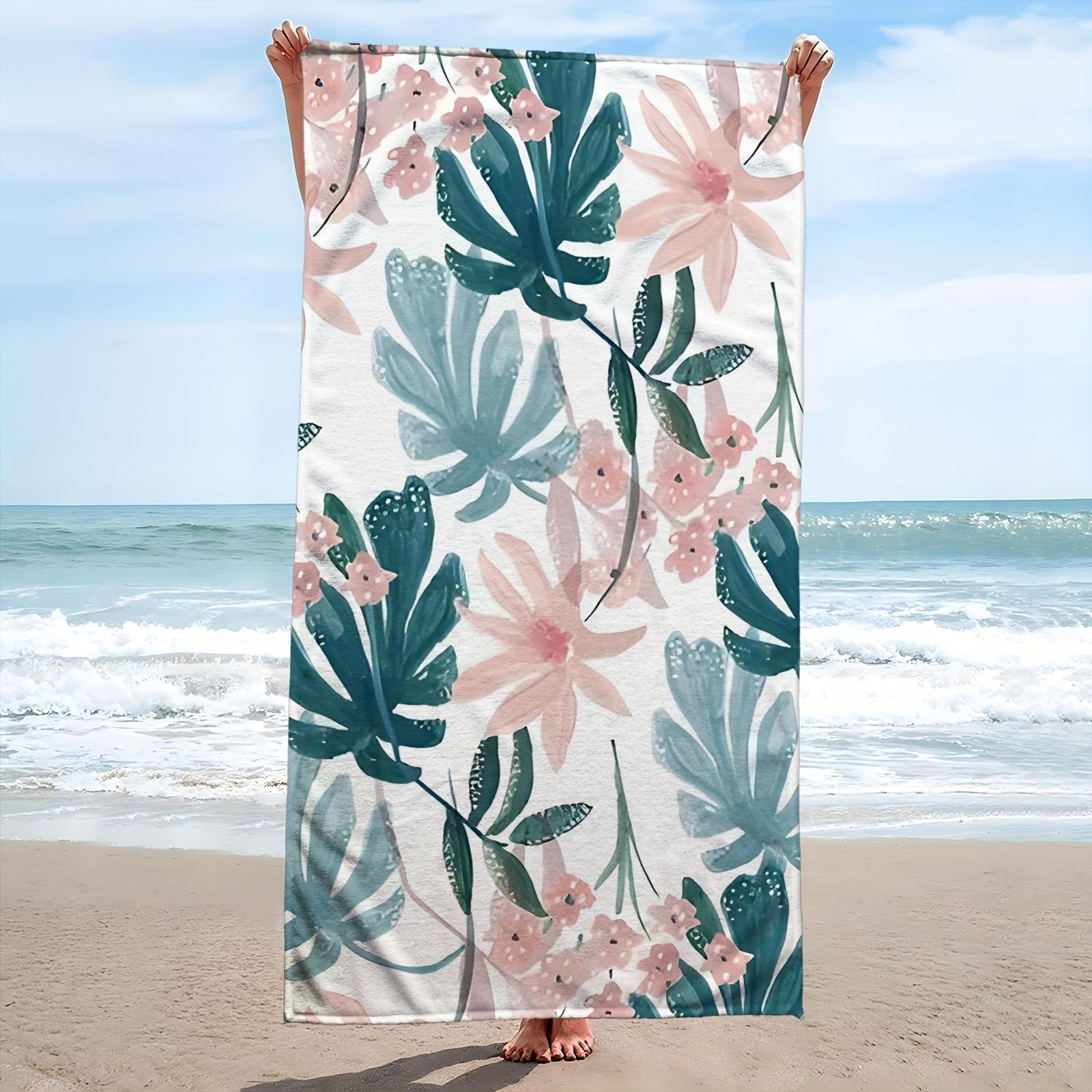 

Leaf Pattern Extra-Large Microfiber Beach Towel, Highly Absorbent for Travel Pool Diving Surfing Yoga W40*H60(CM)
