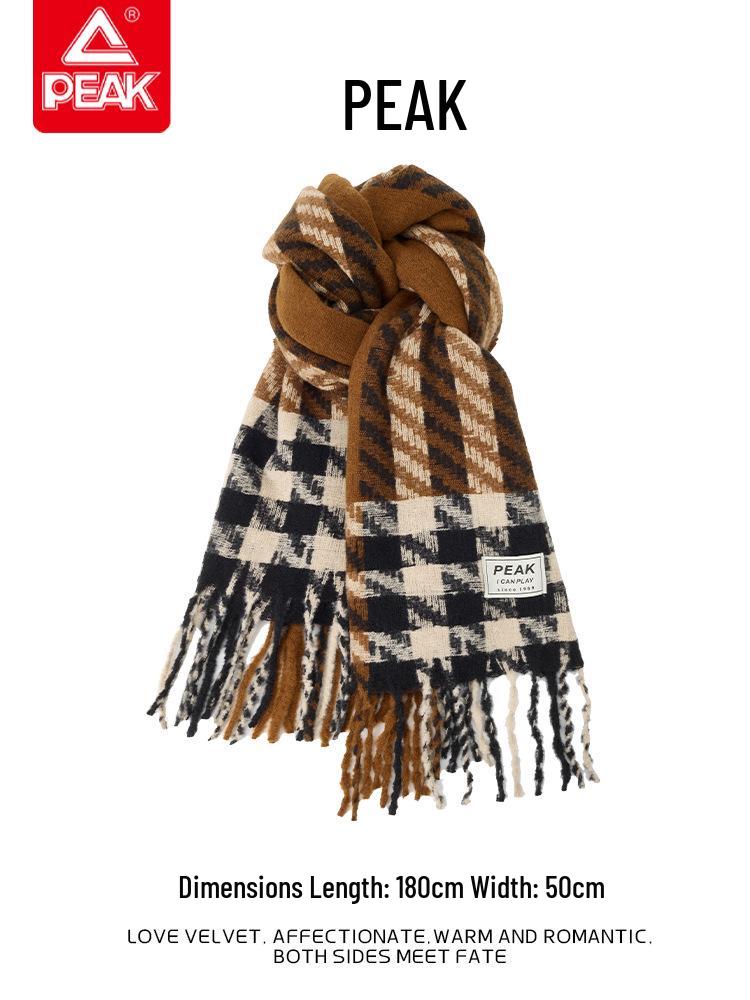 

Peaky Women s Winter 2025 Korean-Style Versatile Knit Scarf with Plaid Tassels One Size