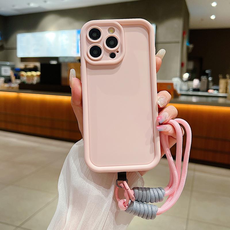 

Роскошный Матовый Мягкий Шнурок-Веревка Чехол для Телефона Для iPhone 15 14 13 12 11 16 Pro Max X XS Max XR 7 8 Plus Ручной Ремешок Ударопрочный Чехол For iPhone 12Pro Max