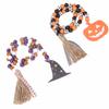 2Pcs Halloween Wood Beads Classic DIY Odorless Comfortable Durable Natural Farmhouse Bead Garland for Tree Wall Window