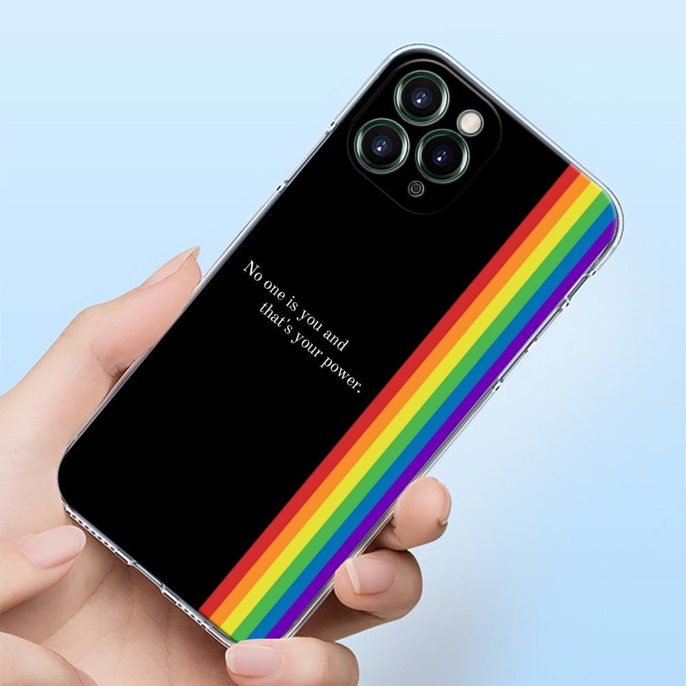 Gay Lesbian LGBT Rainbow Love Shell Case for iPhone 16 15 11 12 13 14 Pro Max for iPhone 16 Plus Soft Transparent Cover Fundas