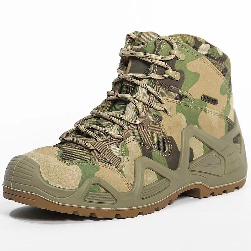 2025 Mid Cut Camouflage Mens Boots Anti-slip Warm Tactical Desert Shoes Women Trekking Mountain Outdoor Train Footwear