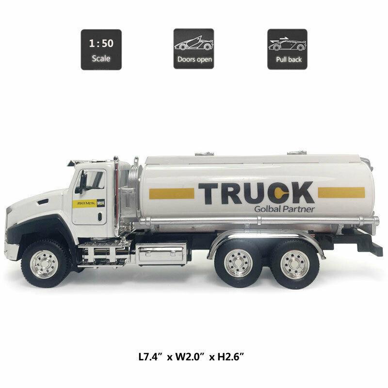 1/50 Scale Metal Scales City Die-casting Garbage Trucks, Large Toy Garbage Trucks, Oil Tankers and Toy Transport Vehicles with Rear Traction