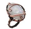 Moonstone Natural Gemstone Copper Wired Ring US Size-7.25 R 4708