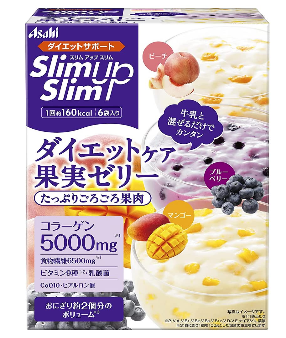 

Фруктовое желе Asahi Slim Up Slim Diet Care x 3 шт. Диетический набор [Распродажа набора] (6 сумок)