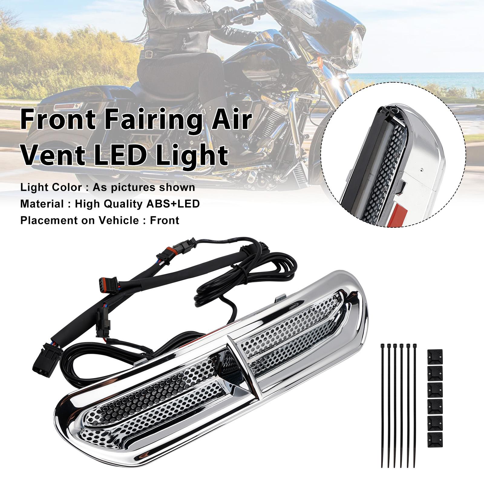 

Front Fairing Air Vent LED Light For Touring Street Glide 2014-2024 Chrome