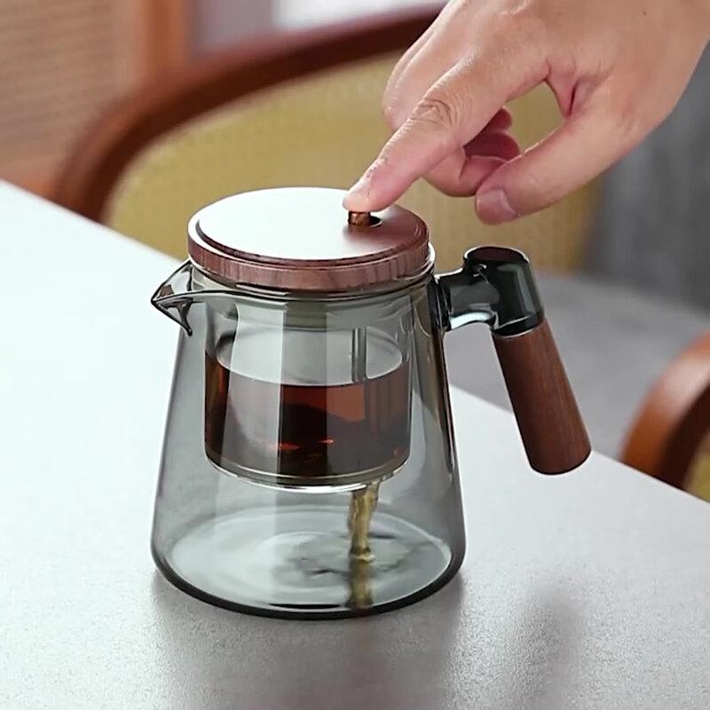 900ml Press-Type Heat-Resistant Side-Handle Tea Infuser Teapot