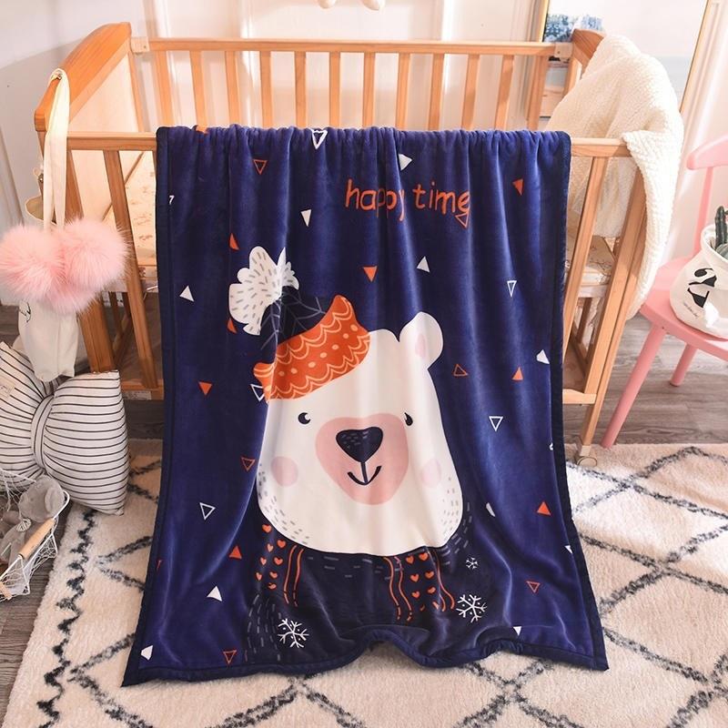 Factory direct sales wholesale foreign trade single-layer cartoon flannel children's blanket gifts coral fleece blanket afternoon leisure blanket