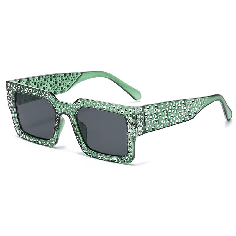 Premium Rectangular Goggles Women Men Trendy Diamond Rectangular Designer Glitter Sun Eyeglasses UV Protection 400 Sunglasses Eyeglasses