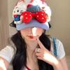 New Cute Kitty Cat Bow Cap Children Yk Yabi Wind Show Face Small Breathable Baseball Cap