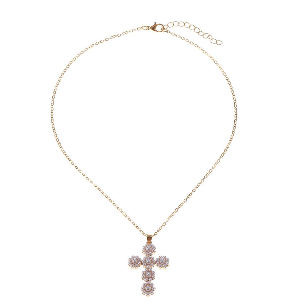 European and American Jewelry, Simple Ins Cross Pendant Necklace, Personalized Niche Design Sense, Diamond-encrusted Collarbone Chain for Women