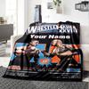 Wrestlemania Customize Text Blanket Lightweight Personalized Blanket Durable Comfort for Living Room Couch Seaside Office Four Seasons Universal