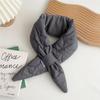 Padded Cross Feather Scarf Keep Warm Thermal Shawl Stylish Down Neck Scarf  Woman