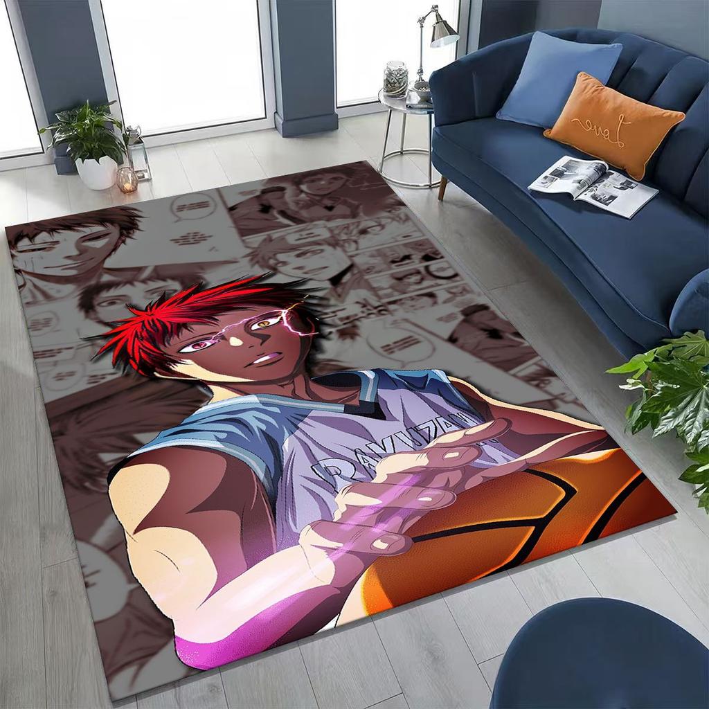 Anime Kuroko's Basketball Cartoon Art Carpet Rug for Bedroom Living Room Sofa Home Doormat Decor,Large Kid Non-slip Floor Mat