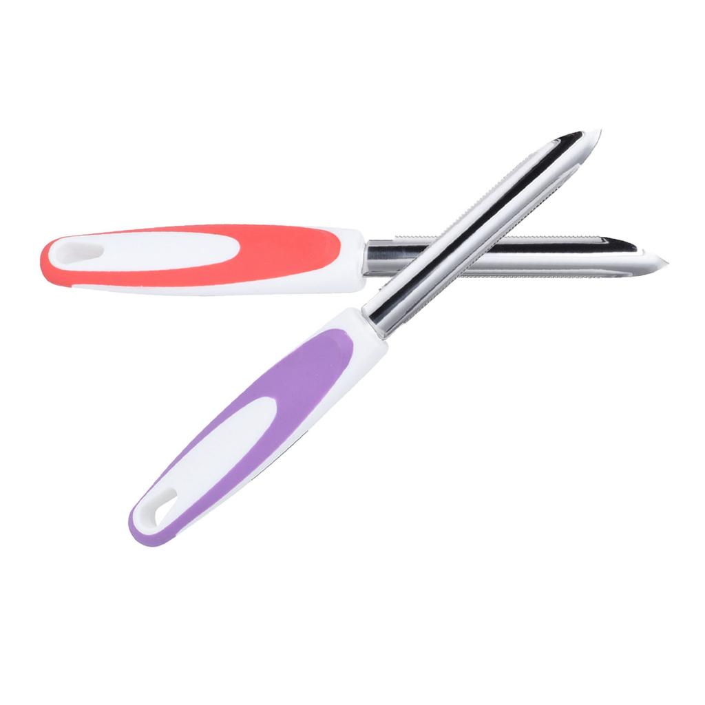 2Pcs Stainless Steel Fruit Pepper Corer Core Remover Tools Kitchen Supplies OrangePurple