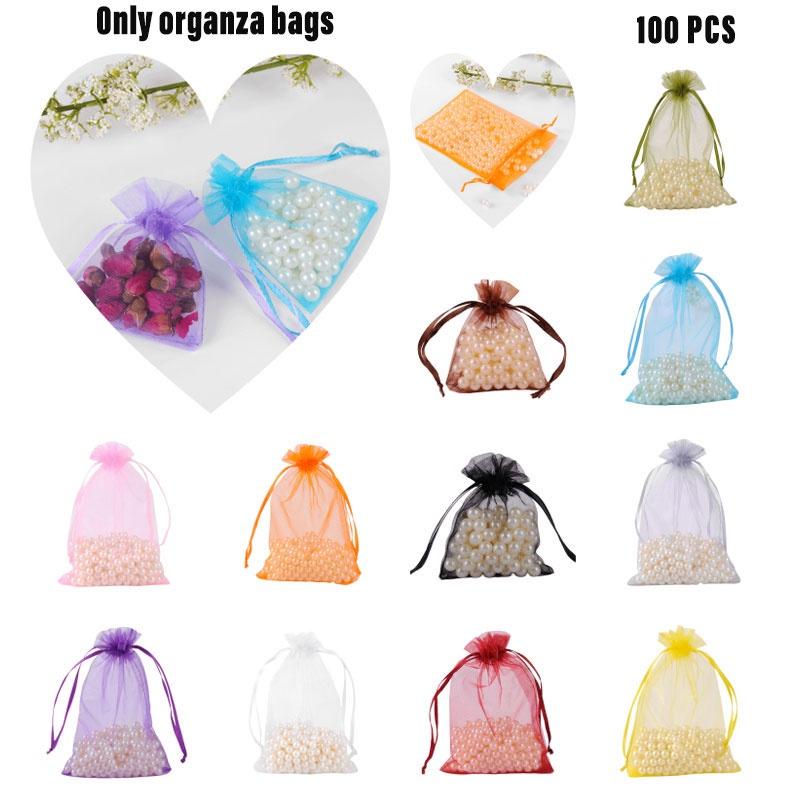 Elegante Organzabeutel in 11 Größen, durchsichtig und stilvoll, Süßigkeitenverpackung für Hochzeitsgeschenke