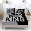 King Crown Graphic Print Fitted Sheet Set 1 Fitted Sheet + 2 Pillowcases Modern Bedding Set Soft Breathable Bed Room Decor