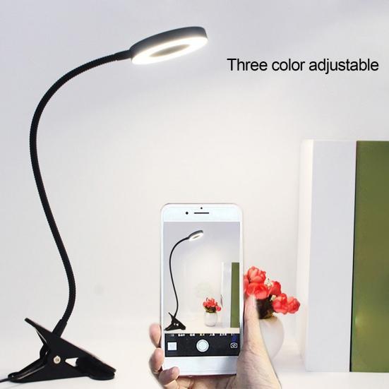 Reading Light Eye Protection Energy Saving USB Powered Clip on LED Desk Lamp Selfie Fill Light for Bed Headboard